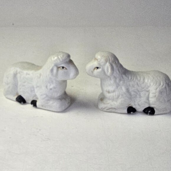 Vintage Nativity Animal Figures Porcelain Sheep Cow Christmas Decor Holiday - Picture 3 of 14